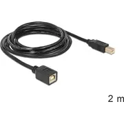 Usb Verl. Delock B - St/Bu 2.00M sw  83427 kabelis