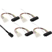  Inline Kabel Mini Sas Hd Sff-8643 - 4X Sff-8482 Power 1M 27632B kabelis vads