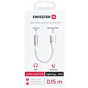 Adapteris Swissten Lightning Male - 3.5Mm Female White 8595217488489  73502314 kabelis video audio