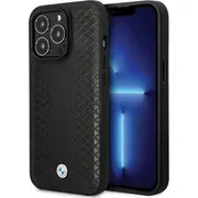 Bmw Bmhcp14L22Rfgk iPhone 14 Pro 6.1 czarnyblack Leather Diamond Pattern  152841-Uniw 3666339066543 Bmw000675-0 maciņš apvalks mobilajam telefonam