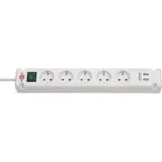 Brennenstuhl Bremounta Steckdosenleiste  5-Fach Usb-Ladefunktion - weis 1150660325 Zubr-050 elektrības pagarinātājs
