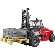 bruder Linde Ht160 forklift with pallet  model vehicle Red/Black including 3 lattice boxes 02513 1735359 469349 Br2513 bērnu rotaļlieta
