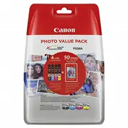 Canon Original Value-Pack Tintenpatronen Cli-551 Xl black cyan  magenta yellow 50 Blatt Fotopapier Pp-201 6443B006 kārtridžs