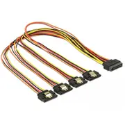 Delock 60158 Sata cable 0.5 m 15-Pin 4 x Multicolour 4043619601585  De kabelis datoram