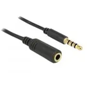 Delock Jack 3.5Mm - 1M black 84666  4043619846665 kabelis video audio