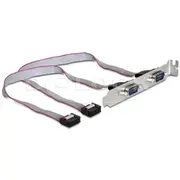 Delock Slot Bracket  2 x Serial Db9 89268 kabelis vads