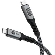 Goobay Usb-C Trademark  Cable with Textile Sheath Usb4 240 W 40 Gbit/S Power Delivery 1.5 m Black Grey 74212 Rb74212 Usb kabelis