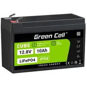 Green Cell Cube Lifepo4 10Ah 12.8V 128Wh Lithium-Iron-Phosphate battery for power and emergency lighting  control panels Lfpgc12V10Ah Gc-Lfpgc12V10Ah Ups aksesuāri