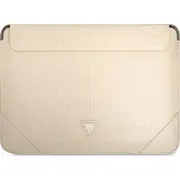 Guess Saffiano Triangle Logo Sleeve - 13 / 14 bezowy  Gucs14Psatle 3666339039929 91998-Uniw Gue001827-0 portatīvo datoru soma apvalks