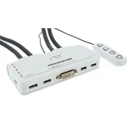 Inline Kvm Switch  4-Fach Dvi-D mit Audio 61614I kabelis video audio