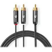 Kabelis Nedis 1X Rca - 2X Subwoofer 3M 5412810324422  Catb24000Gy30 kabelis video audio