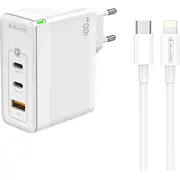 Ladowarka Jellico Sieciowa Gan 100W 1X Qc3.0 Usb  2X Pd Usb-C C118 Kabel - Lightning biale 13713902 6974929204525 Joinedit63119113