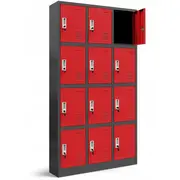 Spind Facherschrank Schliesfachschrank mit 12 Fachern Marcin  900 x 1850 400 mm anthrazit-rot 5902560335606 Joinedit73913277