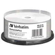 1X25 Verbatim Bd-R Blu-Ray 50Gb 6X Speed printable Cakebox  43749 matricas