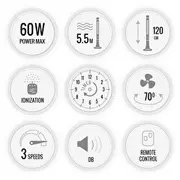 Activejet Wks-120Bpj tower fan  5901443111481 Klimata iekārta