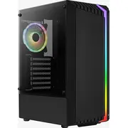 Aerocool Bionic v2 Midi-Tower  Rgb Tempered Glass - schwarz Accm Pv34113.11 Aeropgs-Bionic-Gbkv2 Bionicv2Bk Datora korpuss