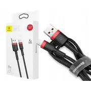 Baseus Cafule Catklf-C91 Usb 2.0 - type C  2M black and red color 6953156278240 46800-Uniw kabelis