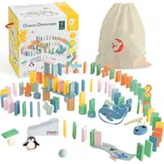 Classic World Drewniane Domino Tor Logiczny Przeszkod Ukladanka Montessori 100 el. 13851448 6927049022203  Joinedit71087580