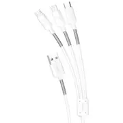 Dudao 3In1 Usb cable - Lightning  Type C micro 1.2M 4A white L8S Data Cable dudao20200226104151 upgrade kabelis