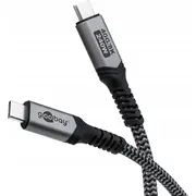 Goobay Usb-C Cable with Textile Sheath  Usb4 240 W 40 Gbit/S Power Delivery 0.5 m Black Grey 4040849742101 74210 kabelis vads
