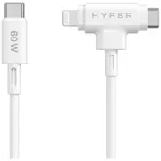 Hyper Hyperjuice Silicone Usb-C to and Lightning Hybrid 60W Cable  Hj4010Whgl Usb kabelis