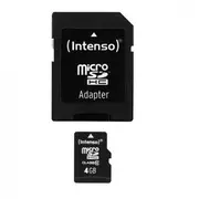 Intenso micro Sd 4Gb Sdhc card class 10  3413450 atmiņas karte