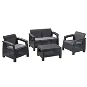 Keter  Corfu Set dārza mēbeļu komplekts pelēks 29197361939 3253929117169 223204 4581840 Dārza mēbeles