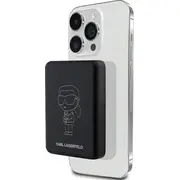 Powerbank indukcyjny Karl Lagerfeld Nft Outline Ikonik Magsafe 5000Mah - czarny  3666339172176 Kf001778 Klpbm5Kiottgk maciņš apvalks mobilajam telefonam