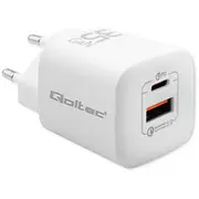 Qoltec 50763 mobile device charger Laptop  Portable gaming console Power bank Smartphone Smartwatch Tablet White Ac Fast charging Indoor iekārtas lādētājs