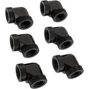 Raijintek Pelias D160906  16Mm 90 Grad Adapter - 6Er-Pack schwarz 0R40B00235 Wazu-998 ūdens dzesēšanas sistēmas piederumi