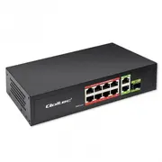 Switch niezarzadzalny Qoltec przelacznik sieciowy Fast Ethernet 8X Rj45 Poe 2X Uplink 1X Sfp  120W 1000 Mb/S 52297 5901878522975 Joinedit73344501 komutators