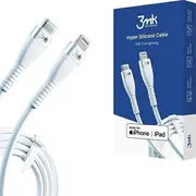3Mk Hypersilicone Mfi Usb-C  Lightning cable white 1M 20W 3A 3M003277 0 Hyper Silicone Cable Type-C to 3 3Mk2623 5903108444071 Usb kabelis
