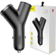 Baseus Ccall-Yx01 Y-Tipa automašīnas lādētājs ar 2X Usb un paplašinātu cigarešu portu 3.4A Melns  6953156280250 Ccall Yx01 46816-Uniw Sb4834 iekārtas