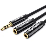 Cable estEreo vention bbsby jack 3.5 macho 2X hembra 30Cm negro  Bbsby