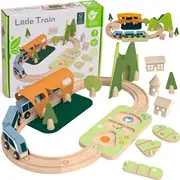Classic World Zestaw Kolejka Tor Drewniany Pociag  Sorter Ksztaltow 40 el. 13851434 6927049056185 Joinedit71087574