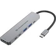 Conceptronic  6-1 Dock Usb-C-Hdmi/2Xusb-A/2Xusb-C/ 25Cm gr Donn33G dock stacijas Hdd adapteri