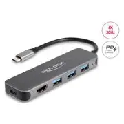 Delock 3P Usb Hub4K HdmiUsb-CPd 85W - 64171  aksesuārs datorkorpusiem