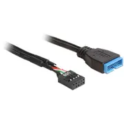 Delock 83776 Usb cable 0.45 m Black 4043619837762  kabelis