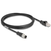 Delock M12 Cable D-Coded 4 pin male to Rj45 Pvc 2 m 80851  4043619808519 kabelis vads