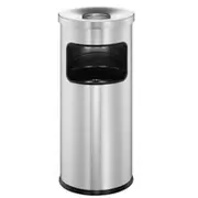 Durable Papierkorb Safe mit Ascher rund silber  333223