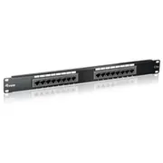 Equip 19 patch panel 16 port 1U cat.5E black  4015867154090 235316 Serveru aksesuāri