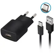 Forever Tc-01 charger 1X Usb 2A black  Usb-C cable Gsm032681 iekārtas lādētājs