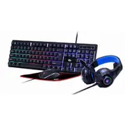 Gembird Ggs-Umgl4-02 Gaming Set Ghost with 4In1 backlight  keyboard mouse pad headphones Ggs Umgl4 02 klaviatūra