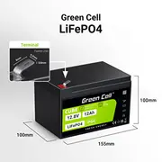 Green Cell Cube Lifepo4 12Ah 12.8V 153.6Wh Lithium Iron Phosphate Battery for Wheelchair  Toy Scooter Lfpgc12V12Ah 85076000 Joinedit74384909