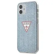 Guess  iPhone 12 mini 5.4 Pc/Tpu Denim Triangle Cover Light Blue Guhcp12Spcujullb 106802 3700740481844 64525-Uniw Gue000847 Gue000847-0 maciņš apvalks mobilajam telefonam