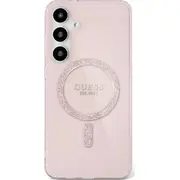 Guess Glitter Circle Classic Logo Magsafe Aizsargapvalks Priekš Samsung Galaxy S25  Guhms25Shfgerep Gue004340-0 maciņš apvalks mobilajam telefonam