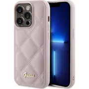 Guess Guhcp15Lpsqsqsp iPhone 15 Pro 6.1 różowypink hardcase Quilted Metal Logo  3666339149765 Gue003104 maciņš apvalks mobilajam telefonam