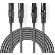 Kabelis Nedis 2X Xlr M - F 5M 5412810295708  Coth15030Gy50 kabelis video audio