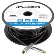Lanberg Ca-Hdmi-20Fb-1000-Bk optical cable Hdmi M/M 100M v2.0 4K Aoc  Ca 20Fb 1000 Bk kabelis video audio