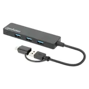 Manhattan 4-Port Usb 3.0 Typ-C / Typ-A Kombi-Hub schwarz  180863 centrmezgli